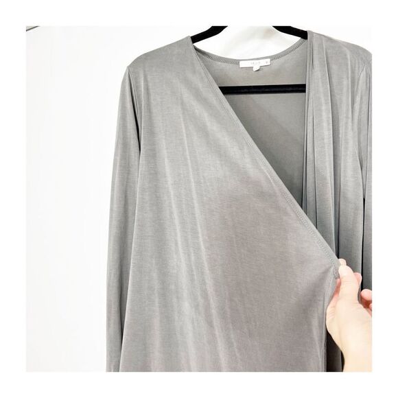 Le Lis Cardigan Lightweight Gray Open Front Draping Womens small - Picture 7 of 7